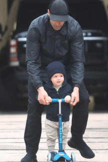 Jack Oscar Statham with his father, Jason Statham